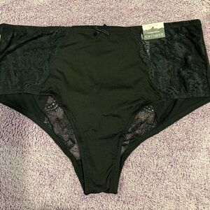 Cacique Black with Lace Cheeky Brief Size 10/12